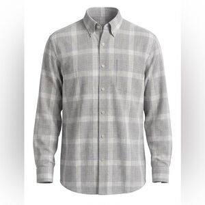 ORVIS MENS BUTTON DOWN SHIRT SIZE XL GRAY WITH BLUE BROWN STRIPE